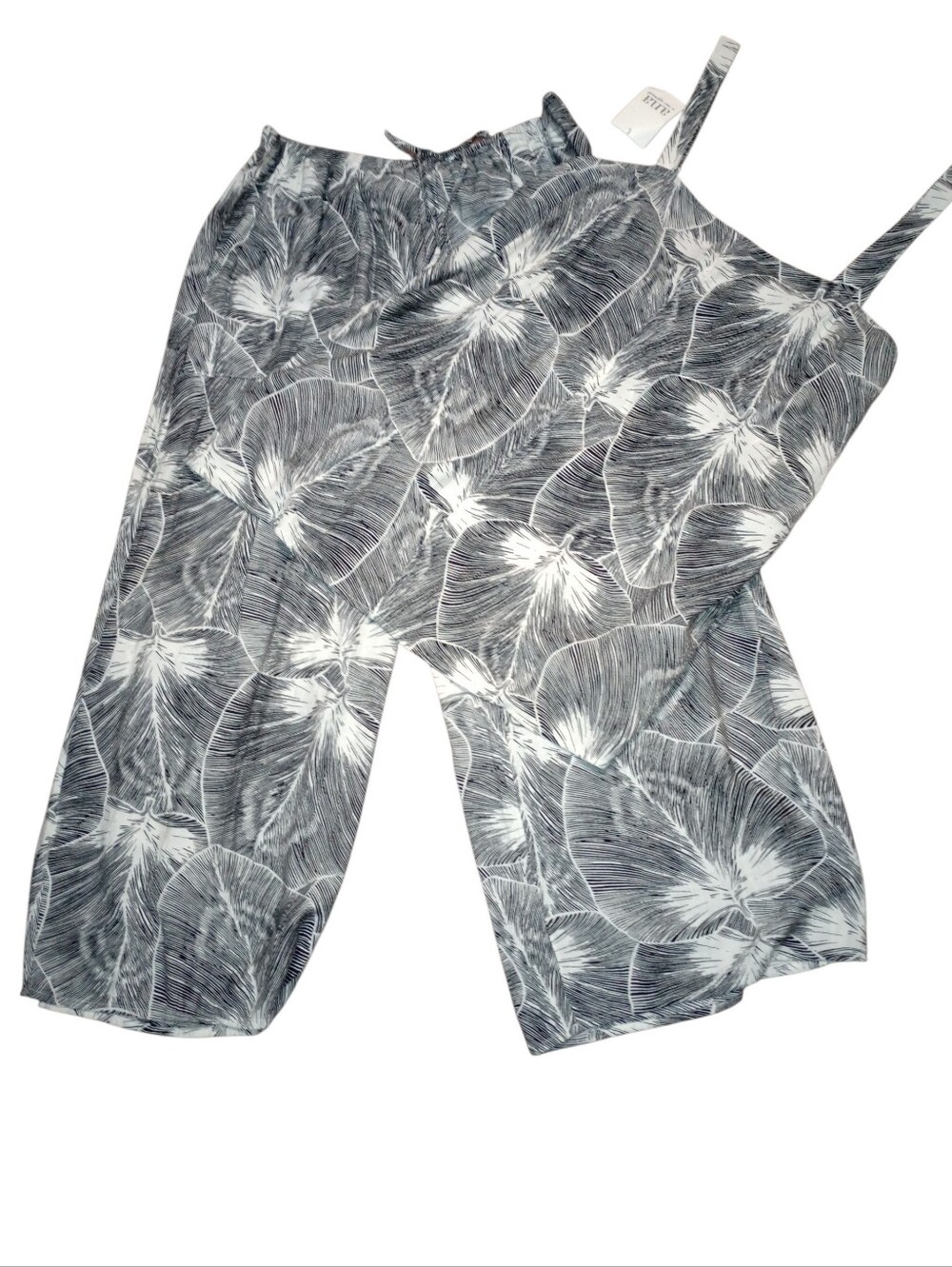 A.N.A. A New Approach Floral Print Spaghetti Strap Top & Wide Leg Pants, NWT